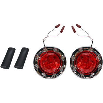 CUSTOM DYNAMICS ProBEAM® Bullet Ringz™ LED Rear Turn Signals - Chrome - Red