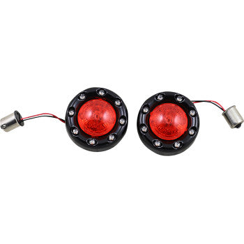 CUSTOM DYNAMICS ProBEAM® Bullet Ringz™ 1156 Rear Turn Signals - Black - Red Lens