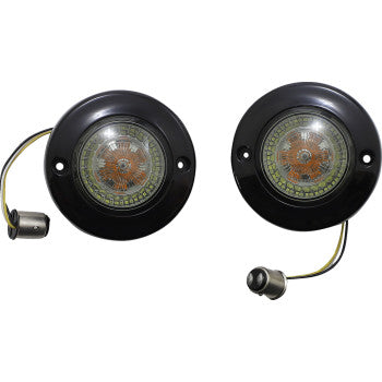 CUSTOM DYNAMICS ProBEAM® Dynamic Ringz® LED Turn Signals - Black - Amber/White