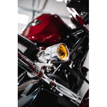 CUSTOM DYNAMICS ProBEAM® LED Halo Fog Lights - Chrome - Yellow Lens - Universal