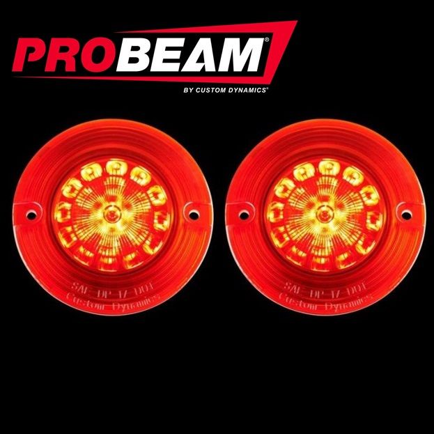 CUSTOM DYNAMICS ProBEAM® Rear Flat Turn Signal Inserts- 1156 - Red
