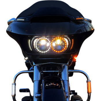 CUSTOM DYNAMICS ProBEAM Road Glide Amber/White Turn Signals - Gloss Black