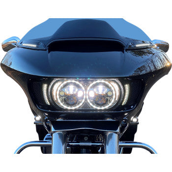 CUSTOM DYNAMICS ProBEAM Road Glide Amber/White Turn Signals - Gloss Black