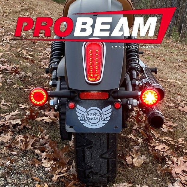 CUSTOM DYNAMICS ProBEAM® Red Ring Turn Signal LEDs - Chrome - Scout