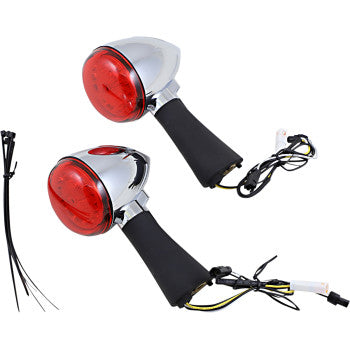 CUSTOM DYNAMICS ProBEAM® Red Ring Turn Signal LEDs - Chrome - Scout