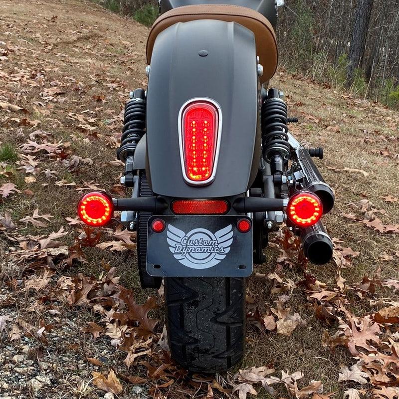 CUSTOM DYNAMICS ProBEAM® Red Ring Turn Signal LEDs - Chrome - Scout