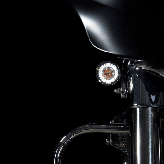 CUSTOM DYNAMICS ProBEAM® Universal LED Bullet Bezel Turn Signals - Chrome/Clear