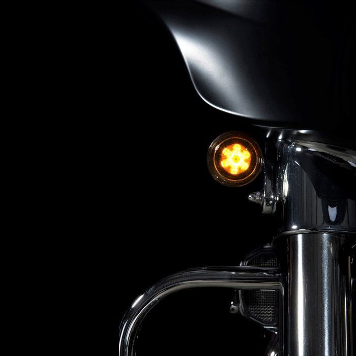 CUSTOM DYNAMICS ProBEAM® Universal LED Bullet Bezel Turn Signals - Chrome/Clear
