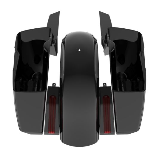 ADVANBLACK Holeshot Chopped Bagger Kit for '14-'23 Harley Touring - Unpainted with Red Lenses