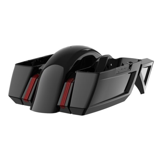 ADVANBLACK Holeshot Chopped Bagger Kit for '14-'23 Harley Touring - Unpainted with Red Lenses