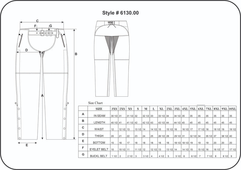 UNIK LEATHER - Unisex Ultra 4-Pocket Chaps with Spandex