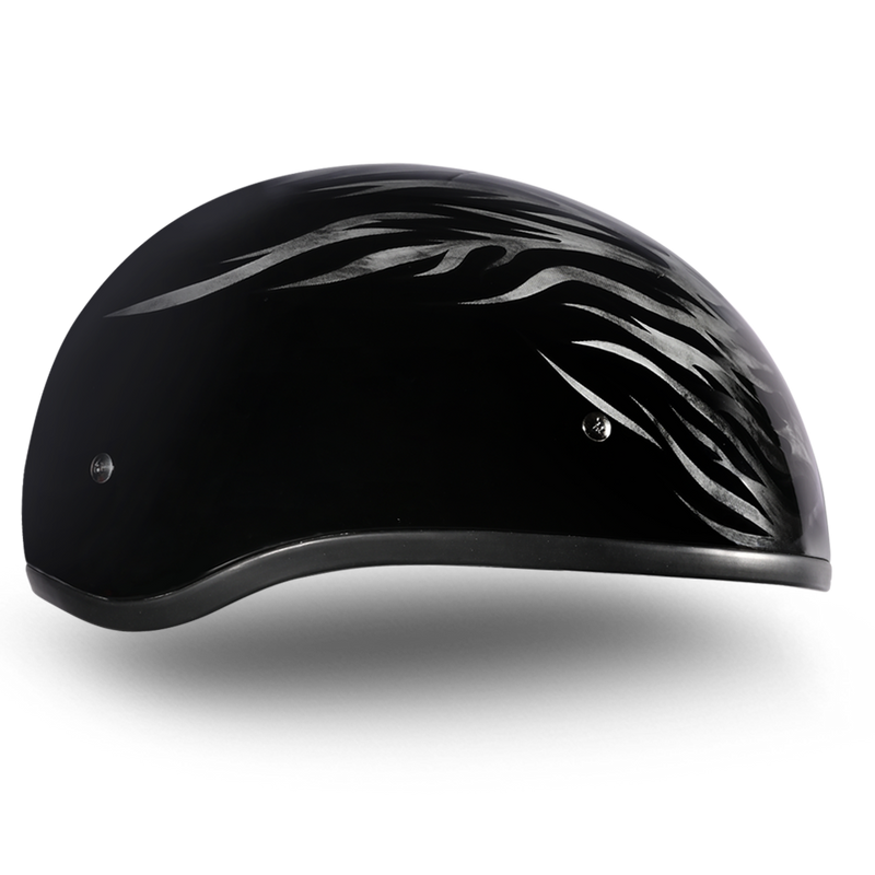 DOT Approved Daytona Motorcycle Half Face Helmet - Skull Cap Graphics for Men & Women, Scooters, ATVs, UTVs & Choppers - W/ Ignite Grey