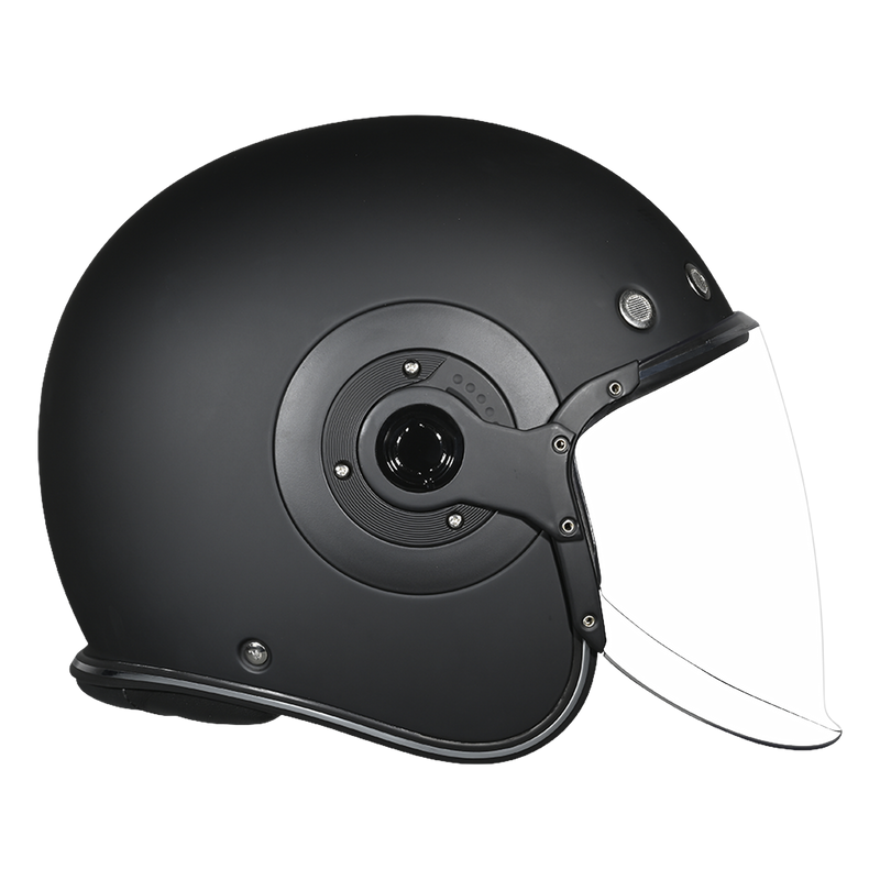 fd motorcycle helmet D.O.T. & ECE Daytona Retro Jet- Dull Black XS