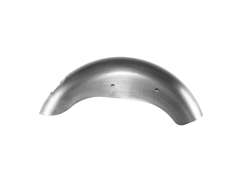 RWD V-Twin brushed metal motorcycle fender with pre-drilled mounting holes.