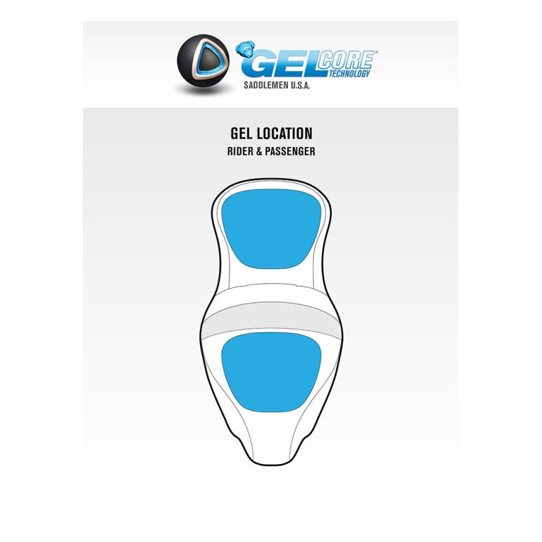 SADDLEMEN Extended Reach Roadsofa™ Seat - Lattice Stitch - Blue Stitch - without Backrest - Touring '08-'24