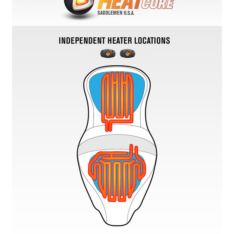 SADDLEMEN Roadsofa™ Seat - without Backrest - Heated - Lattice Stitch - Carbon Fiber - Touring '08-'24