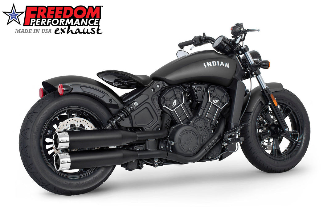 FREEDOM EXHAUST INDIAN SCOUT-ROGUE-BOBBER-SIXTY FREEDOM 4" SLIP-ONS 2014-2024 (DOES NOT FIT ANY 2025 CURRENTLY)