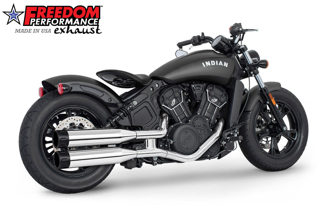 FREEDOM EXHAUST INDIAN SCOUT-ROGUE-BOBBER-SIXTY FREEDOM 4" SLIP-ONS 2014-2024 (DOES NOT FIT ANY 2025 CURRENTLY)