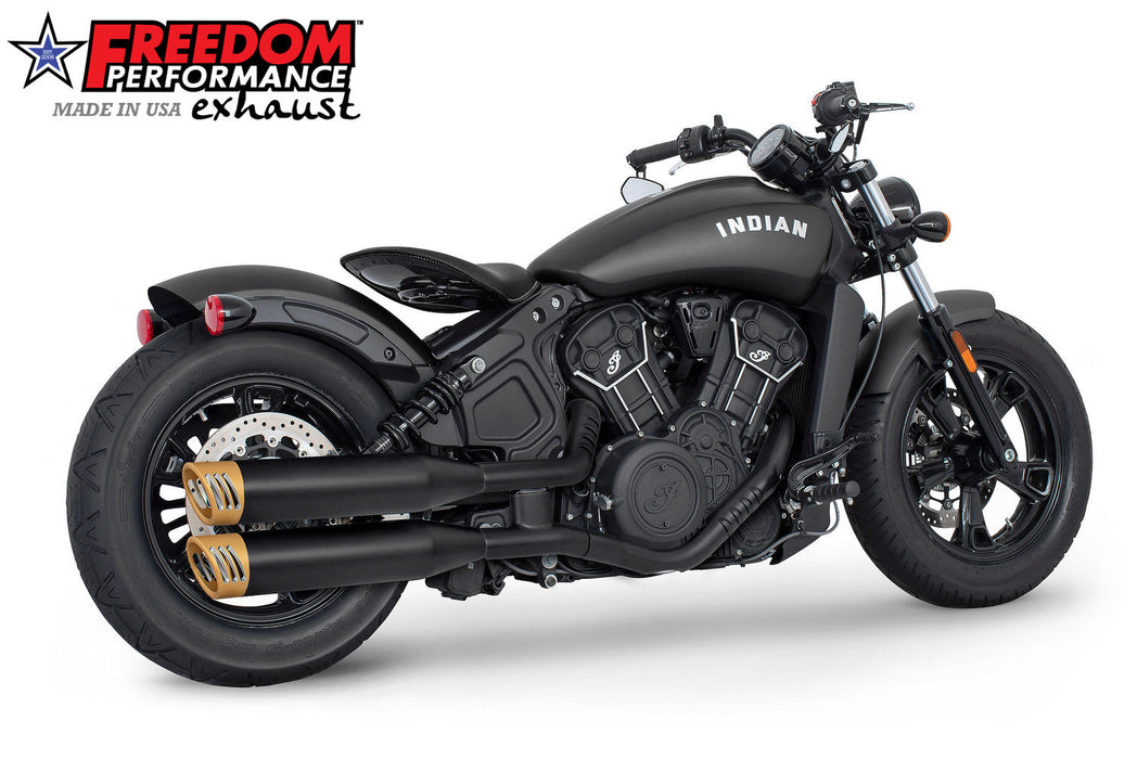 FREEDOM EXHAUST INDIAN SCOUT-ROGUE-BOBBER-SIXTY FREEDOM 4" SLIP-ONS 2014-2024 (DOES NOT FIT ANY 2025 CURRENTLY)