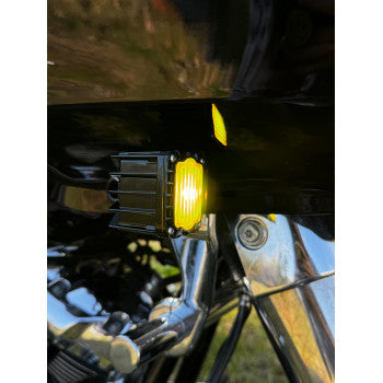 CUSTOM DYNAMICS Shark Demon® LED Turn Signals - Black - Yellow Lens - Road Glide