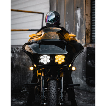CUSTOM DYNAMICS Shark Demon® LED Turn Signals - Black - Yellow Lens - Road Glide