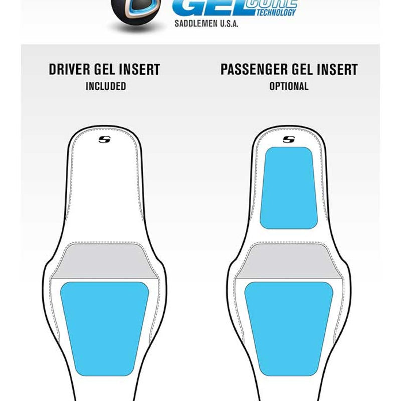 SADDLEMEN Unknown Industries Extended Reach Seat - Carbon Fiber/Gripper/Lattice Stitch - Brown - Touring '08-'24