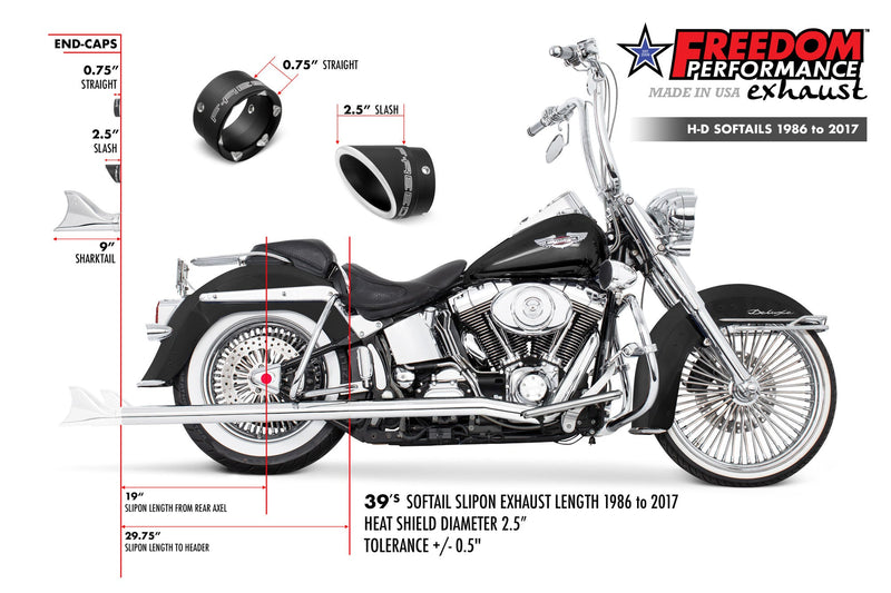 FREEDOM EXHAUST 2.5" CLASSIC TRUE-DUALS FULL SYSTEM - 1986-2017 SOFTAIL MODELS
