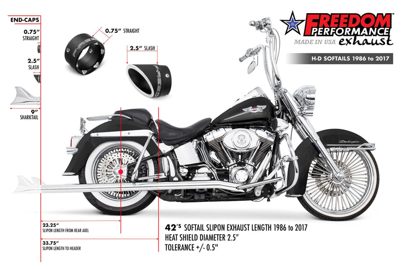 FREEDOM EXHAUST 2.5" CLASSIC TRUE-DUALS FULL SYSTEM - 1986-2017 SOFTAIL MODELS