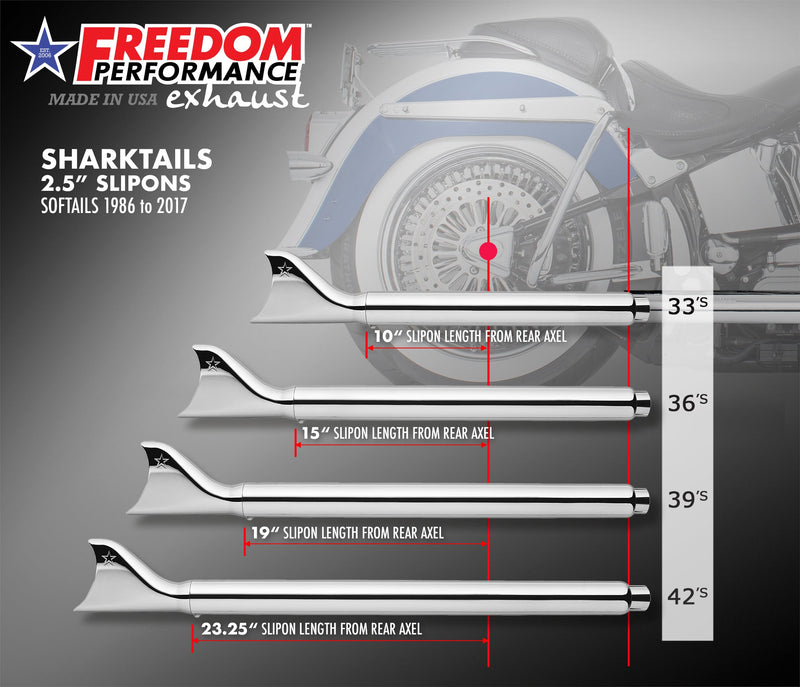 FREEDOM EXHAUST -  SOFTAIL 2.5" CLASSIC SLIP-ONS 1997-2017 *FITS FREEDOM HEADERS ONLY*