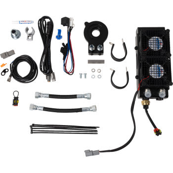 ULTRACOOL 3.0 Side Mount Oil Cooler with Fan Kit - Naked Black - Sportster '04-'22