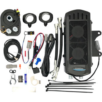 ULTRACOOL Side Mount Oil Cooler Kit - Gloss Black - FXR/Touring '84-'08
