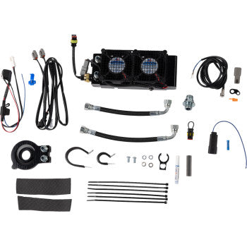 ULTRACOOL Side Mount Oil Cooler Kit - Naked - Black - Touring '17-'23
