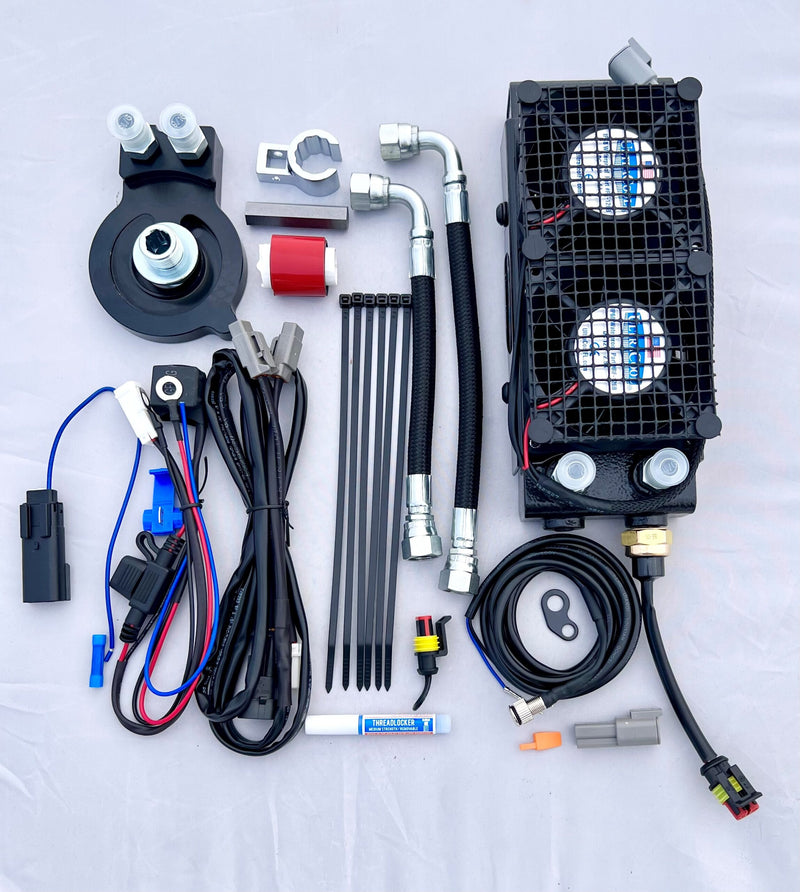 ULTRACOOL Lower Fairing Mount Oil Cooler Kit - Gloss Black - M8 Touring/Trike '17-'25 (With Lowers Fairings)