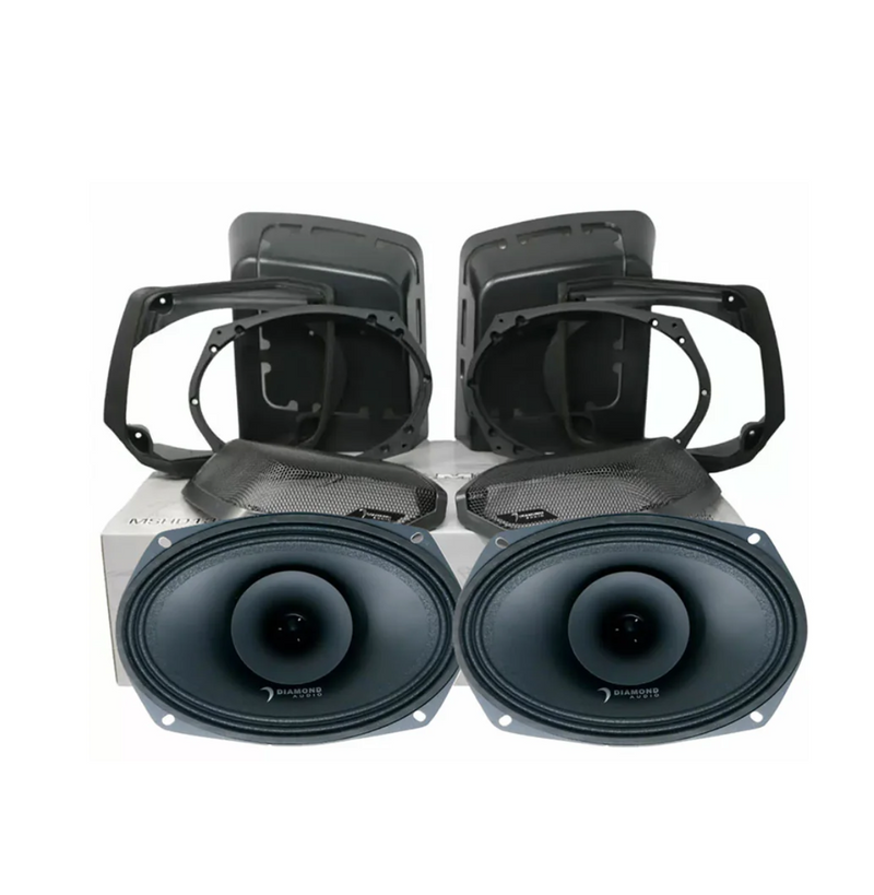 DIAMOND AUDIO - 98-2013 Harley Davidson Cut-in Lid Kit with MP694 (4Ω) Speakers