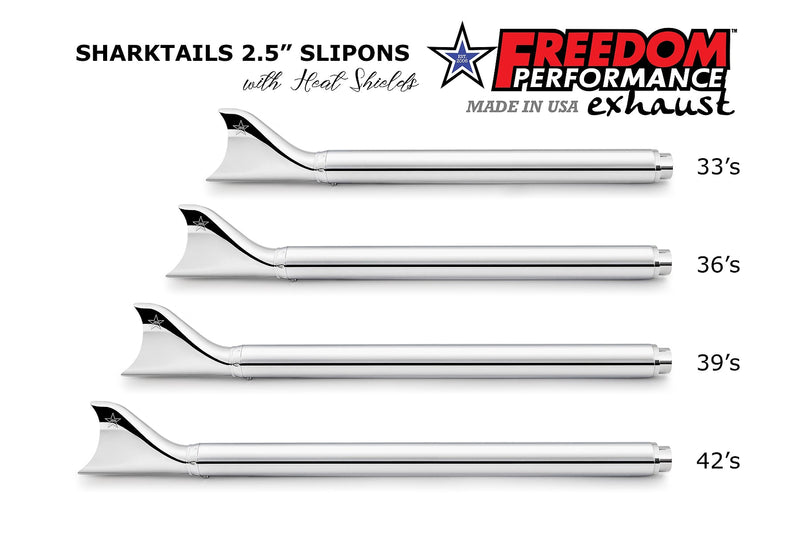 FREEDOM EXHAUST -  TOURING/TRIKE SHARKTAIL 2.5" SLIP-ONS *FITS 95-16 YEARS ONLY*
