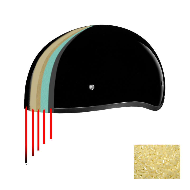 DOT Approved Daytona Motorcycle Half Face Helmet - Skull Cap Graphics for Men & Women, Scooters, ATVs, UTVs & Choppers - W/ Skull Flames Silver