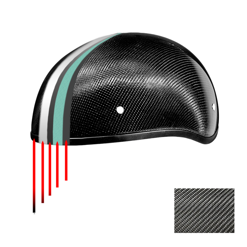 D.O.T. Daytona Skull Cap W/O Visor- Grey Carbon Fiber