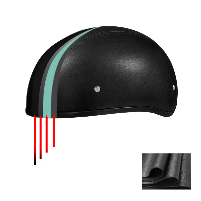 D.O.T. Daytona Skull Cap- Leather Covered