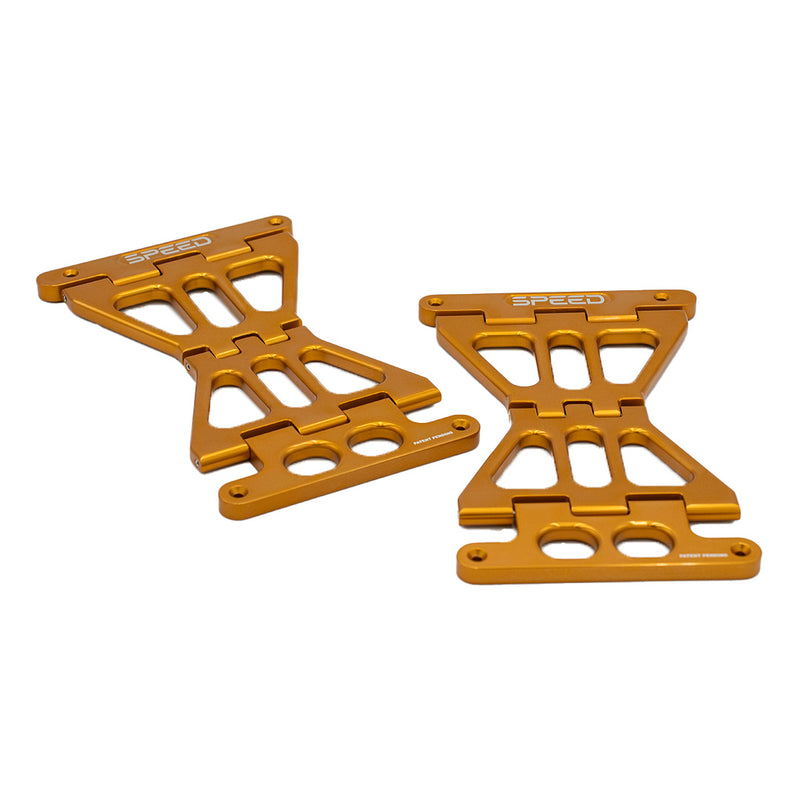 SPEED BY DESIGN No Drama Billet Lid Stoppers - Gold  - Touring '14-'25