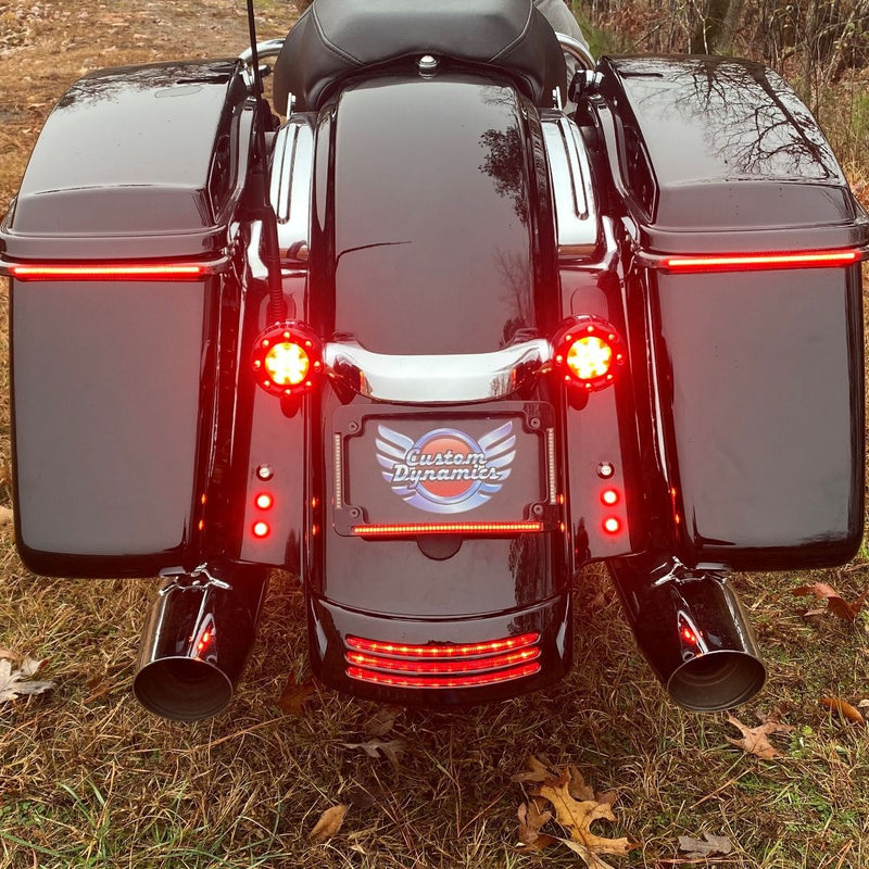 CUSTOM DYNAMICS Plug & Play Run/Brake/Turn LED License Plate Frame - Chrome - Radius