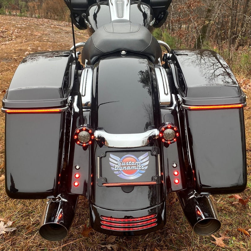 CUSTOM DYNAMICS Plug & Play Run/Brake/Turn LED License Plate Frame - Chrome - Radius