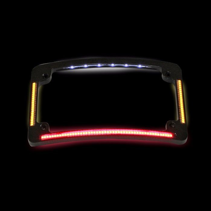 CUSTOM DYNAMICS Plug & Play Run/Brake/Turn LED License Plate Frame - Chrome - Radius