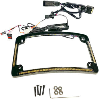 CUSTOM DYNAMICS Plug & Play Run/Brake/Turn LED License Plate Frame - Black - Radius