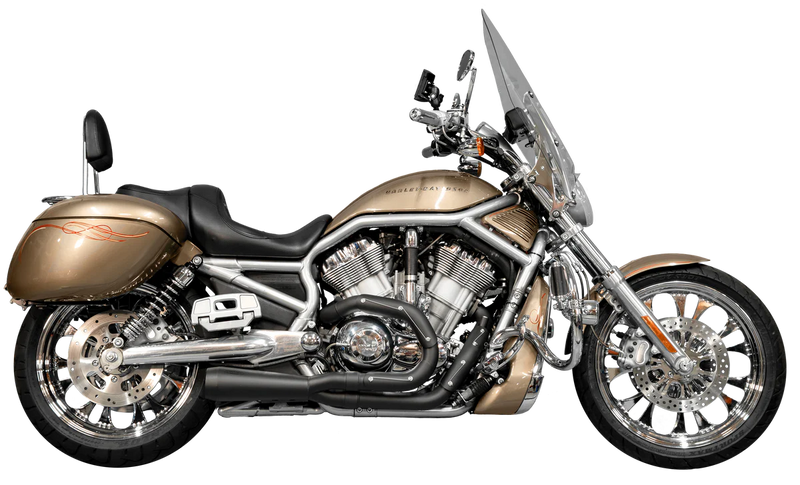 TRASK Assault 2:1 Exhaust System - Black / Black - V-Rod / VRSC '07-'17