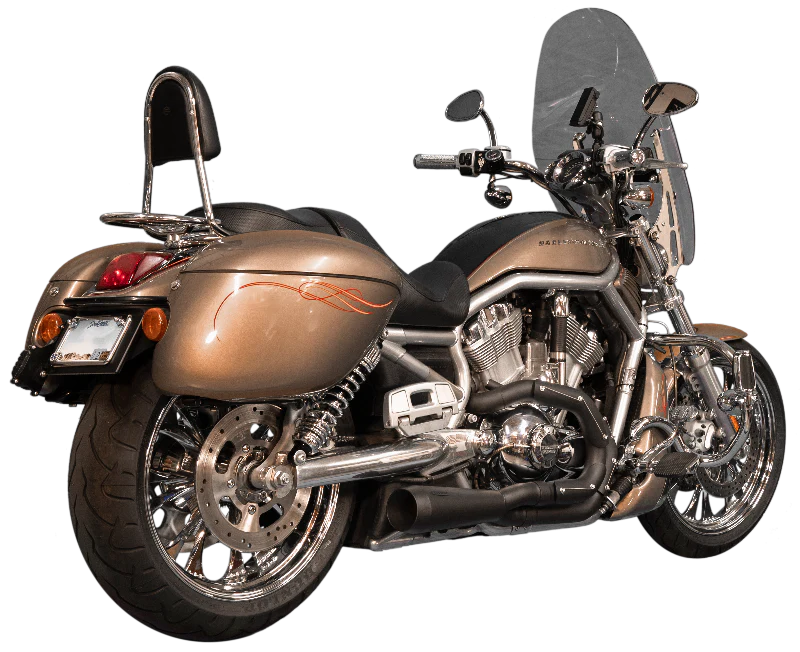 TRASK Assault 2:1 Exhaust System - Black / Black - V-Rod / VRSC '07-'17