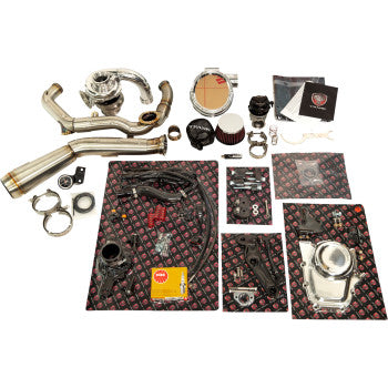 TRASK Tornado Turbo Performance Kit - Polished with Brushed Stainless Steel Exhaust - M8