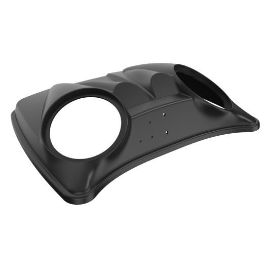 ADVANBLACK Dual 8'' Speaker Lids for Advanblack / OEM Harley Rushmore Razor, Chopped & King Tour Pack - Unpainted - Black Hinges & Latch