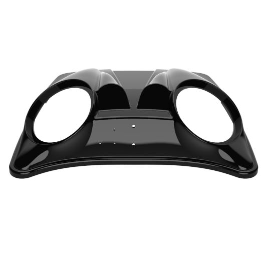 ADVANBLACK Dual 8'' Speaker Lids for Advanblack / OEM Harley Rushmore Razor, Chopped & King Tour Pack - Vivid Black - Chrome Hinges & Latch