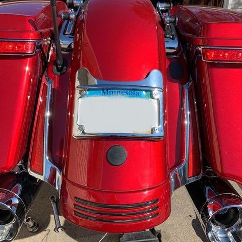 CUSTOM DYNAMICS Turn Signal Eliminator with Tri Radius Illuminated Plate Frame - Chrome