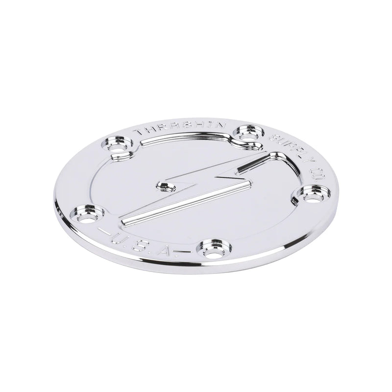 THRASHIN SUPPLY CO. Points Cover - Dished - Polished - 5 Hole - Twin Cam